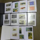 A collection of approximately 280 postcards in ten albums covering many themes from the early 1900s,