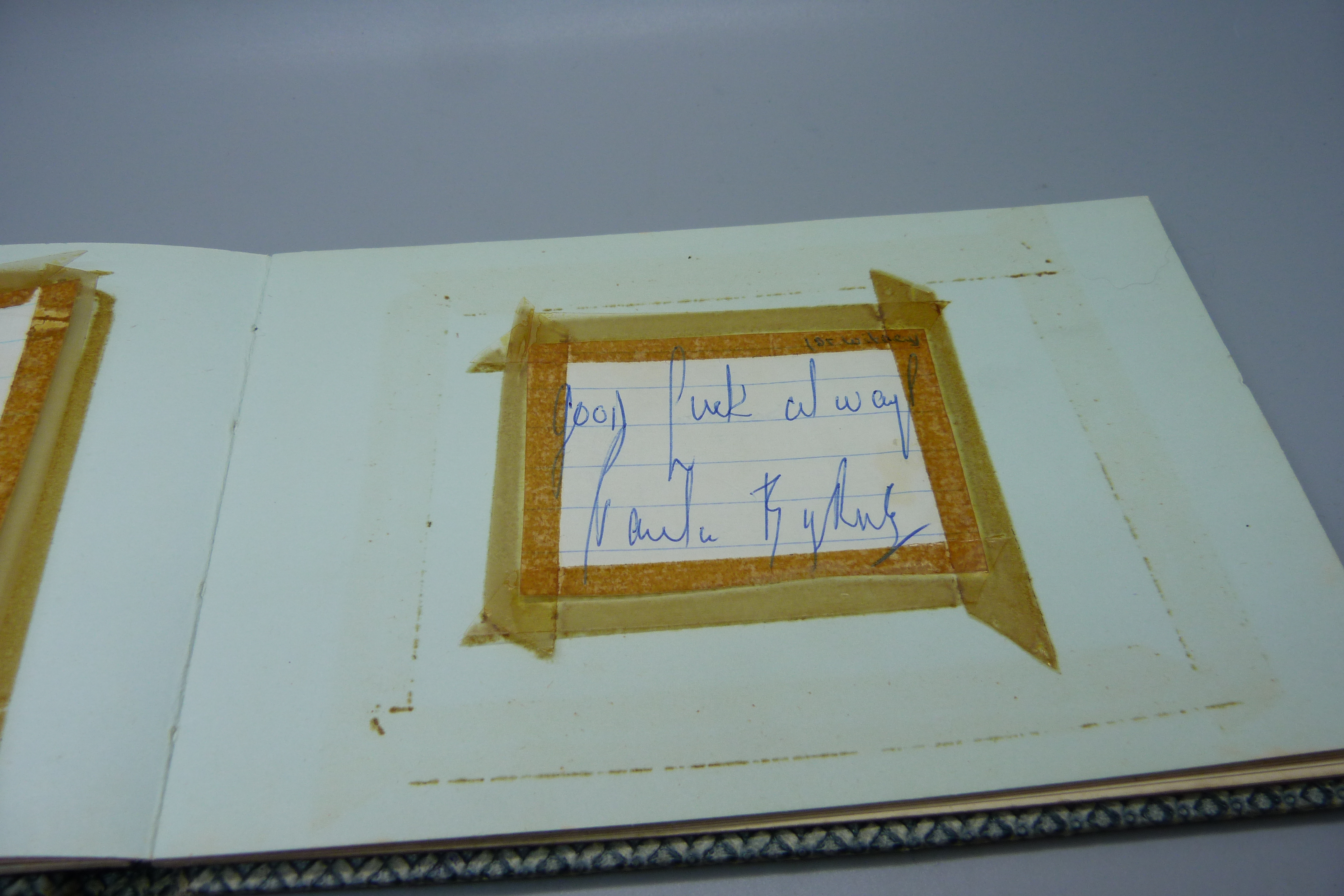An autograph book, 1950s and 1960s includes Cary Grant, Margaret Leigh, Marty Wilde, Victor - Image 7 of 9
