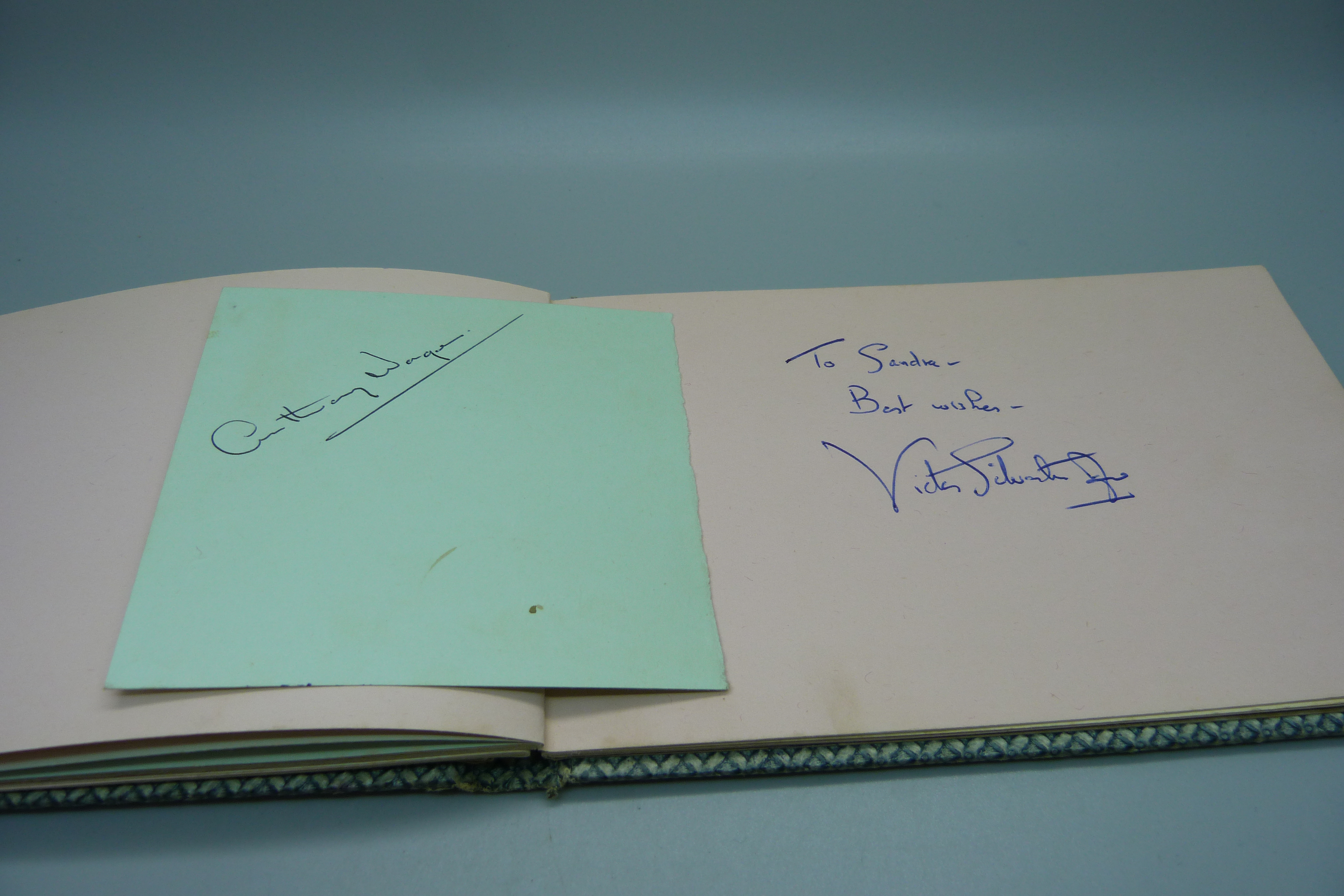 An autograph book, 1950s and 1960s includes Cary Grant, Margaret Leigh, Marty Wilde, Victor - Image 8 of 9