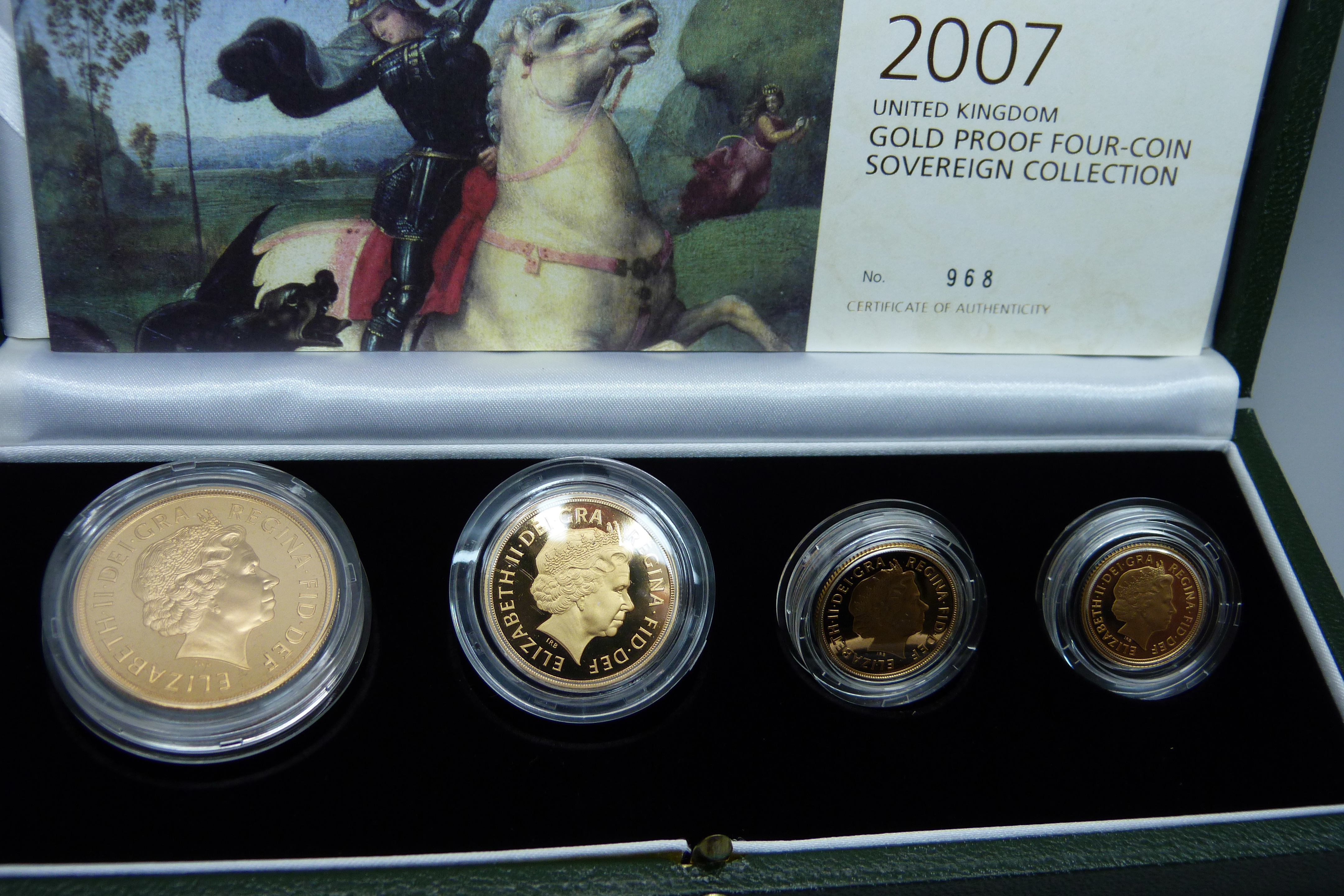 The Royal Mint 2007 UK gold proof four-coin sovereign collection, no. 968 - Image 5 of 7