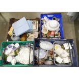 Four boxes of mixed china **PLEASE NOTE THIS LOT IS NOT ELIGIBLE FOR POSTING AND PACKING**
