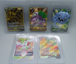 Five Full Art Ultra Rare Pokemon cards