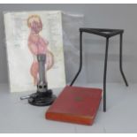 An Amal Bunsen burner and one volume, The Pharmaceutical Pocket Book and anatomy ephemera