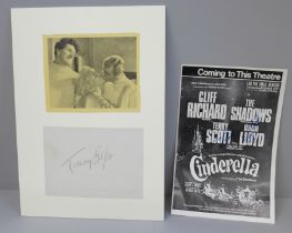 Comedy Autographs, Tommy Cooper display, Terry Scott and Hugh Lloyd signed flyer