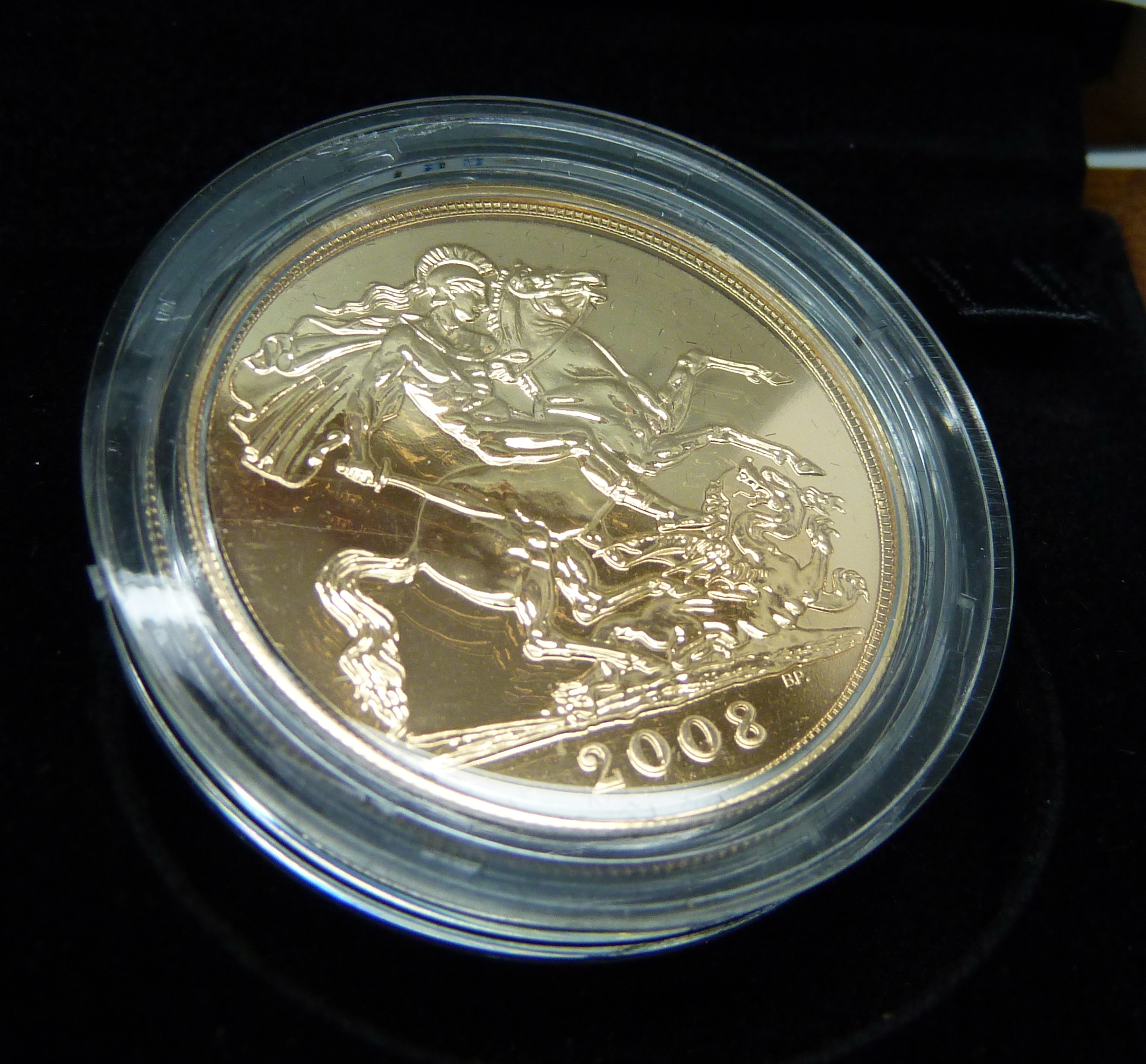 The Royal Mint 2008 £5 gold brilliant uncirculated sovereign, no. 454 - Image 2 of 4