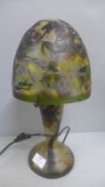 A reproduction Galle multi-coloured table lamp