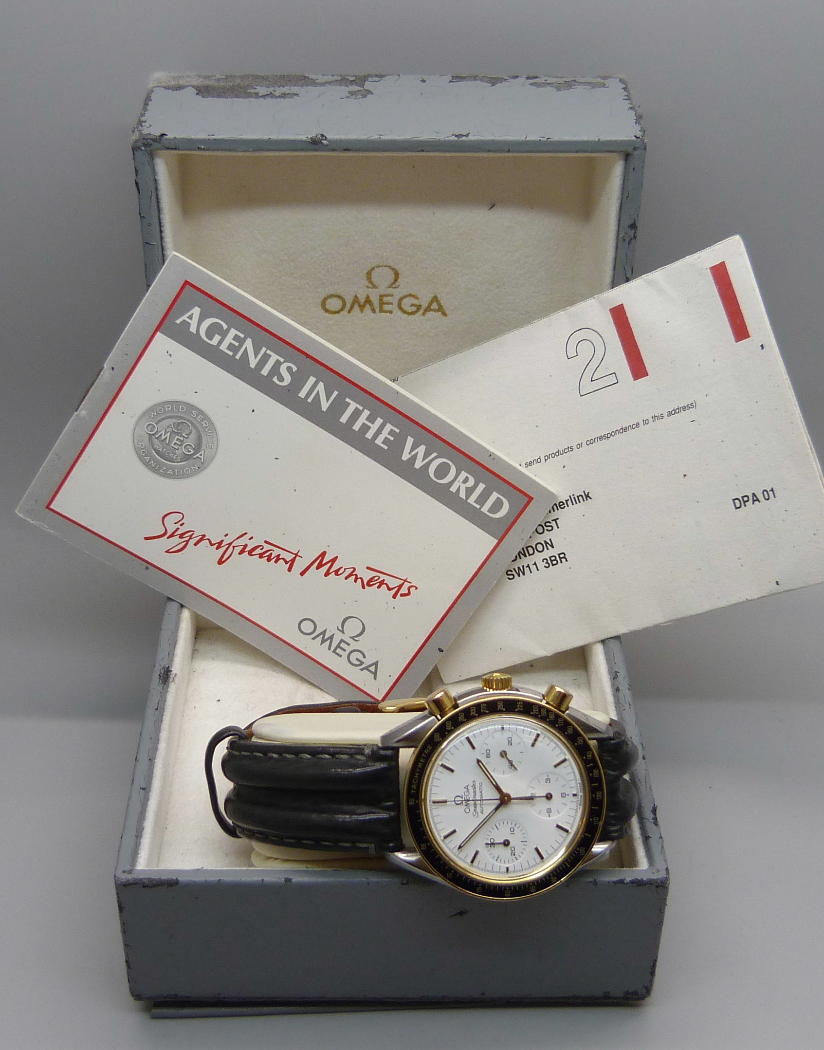 An Omega Speedmaster automatic wristwatch, boxed with papers, dated 1991 - Image 9 of 10