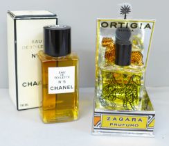 A Chanel No.5 Eau de Toilette and Ortigia Sicilia Eau du Parfum