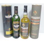 Two cased whiskey bottles, Glen Marnoch Single Speyside and Glenfiddich Special Reserve, both Aged
