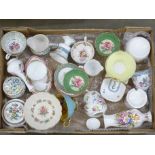 A box of decorative teawares, Aynsley, Paragon, Staffordshire, etc. **PLEASE NOTE THIS LOT IS NOT