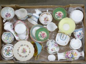 A box of decorative teawares, Aynsley, Paragon, Staffordshire, etc. **PLEASE NOTE THIS LOT IS NOT