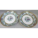 A pair of Edge, Malkin & Co. chinoiserie style 19th Century dishes, 27cm