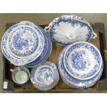 Blue and White china, Wood & Son Yuan dinner plates and bowls, Willow pattern plates and bowls,