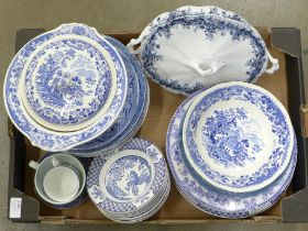 Blue and White china, Wood & Son Yuan dinner plates and bowls, Willow pattern plates and bowls,