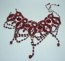 A red stone statement necklace