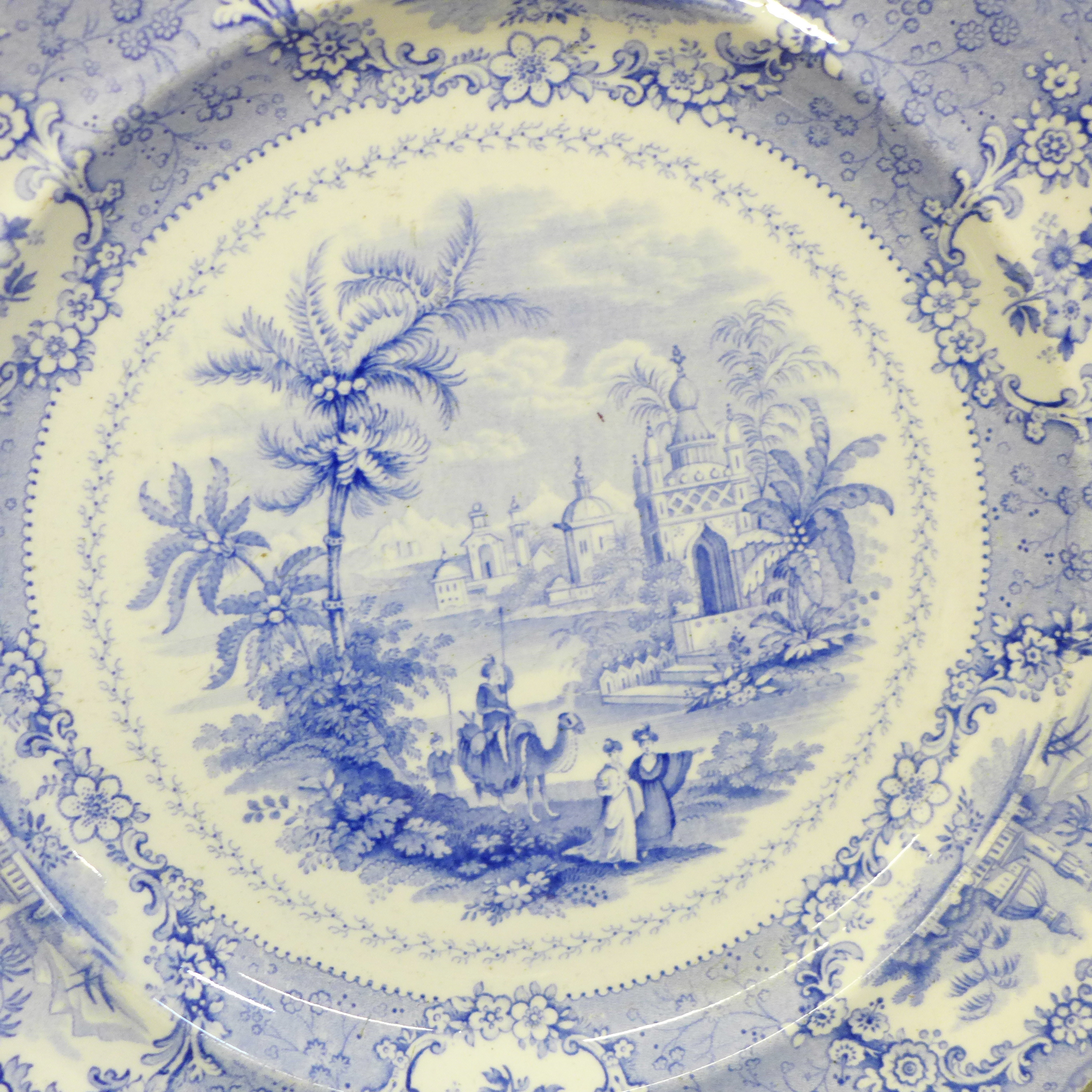 An 18th Century Chinese porcelain plate, Crown Derby plate and creamware plate and two 19th - Image 3 of 8