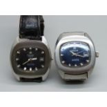 Two Tissot Seastar automatic wristwatches, (one lacking crown and for spares)