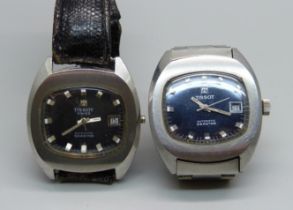 Two Tissot Seastar automatic wristwatches, (one lacking crown and for spares)