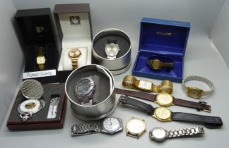 Assorted wristwatches including Bulova, Seiko and Rotary