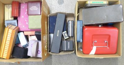 Empty jewellery boxes, watch boxes and tins (3 boxes) **PLEASE NOTE THIS LOT IS NOT ELIGIBLE FOR