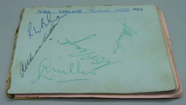 An autograph book, mainly Sport, 1950s and 1960s, Surrey, Sussex, India 1959, Johnny Kwango, Billy