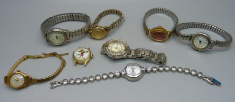 A collection of lady's wristwatches