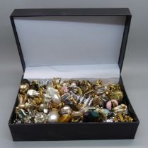 Over 60 pairs of vintage clip-on earrings