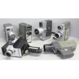 Six cine cameras including Sekonic, Cine Eight, Bell & Howell and Sankyo