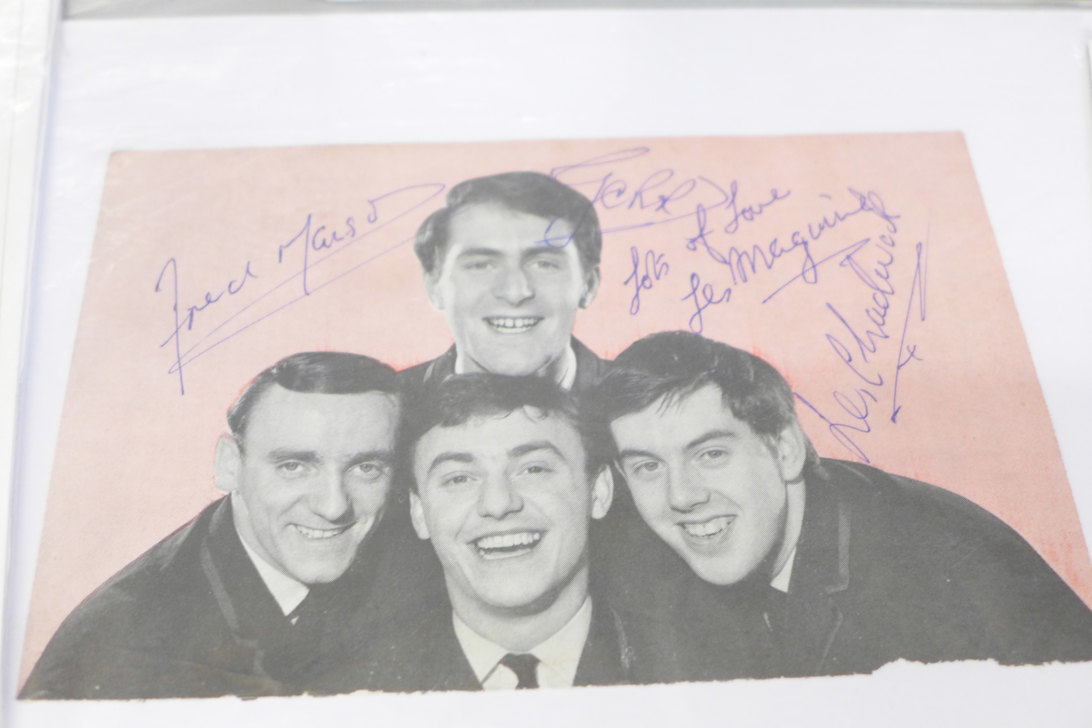 An autograph selection, Michael Crawford, Gene Barry, Jamie Lee Curtis, Gerry and The Pacemakers, - Image 5 of 6