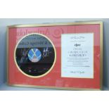 ELO, vinyl record Greatest Hits, signed by Jeff Lynne and Bev Bevan, with DPA Certificate of