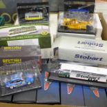 Atlas Editions trams, coaches, Eddie Stobart wagon, touring cars, etc., boxed (30 approximate)