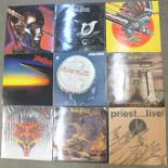 Nine Judas Priest LP records