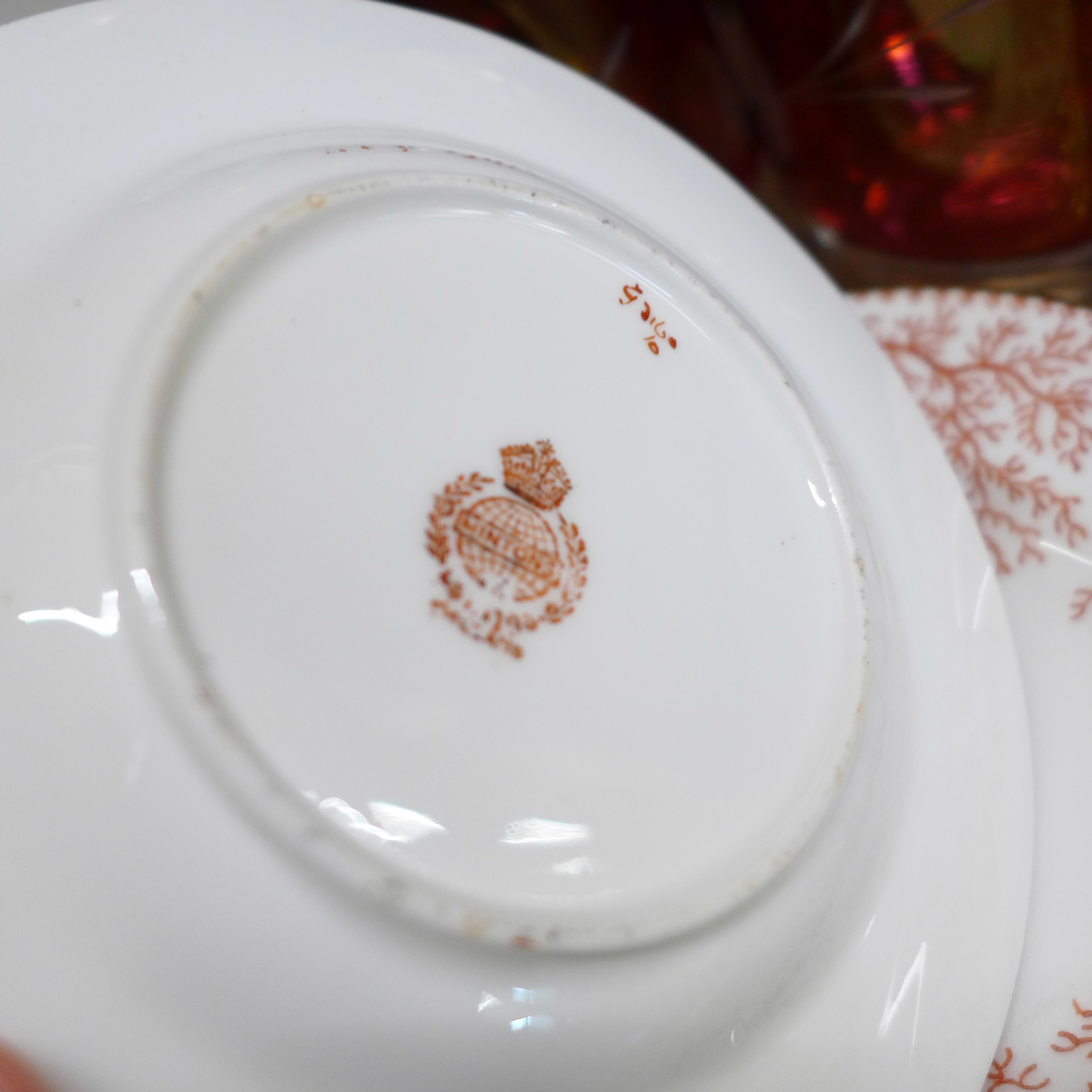 A Royal Doulton Platinum Concorde set comprising a coffee pot, milk jug, sugar bowl and six cups and - Image 2 of 4