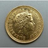 A 2002 gold half-sovereign