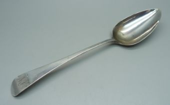 A George III silver serving spoon, London 1801, Jonathan Perkins I, 59g