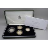 A Royal Mint 2005 Silver Proof Piedfort 4-Coin Collection, boxed with certificate