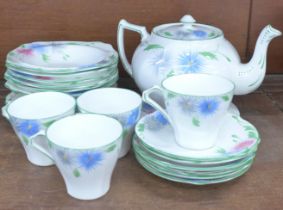 A Bell China Art Deco part tea set, with six pudding bowls **PLEASE NOTE THIS LOT IS NOT ELIGIBLE FO