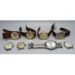 Eight gentlemen's wristwatches, including Cyma, Ingersoll, Avia and one CCCP made