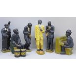 A set of six composite Jazz band figures