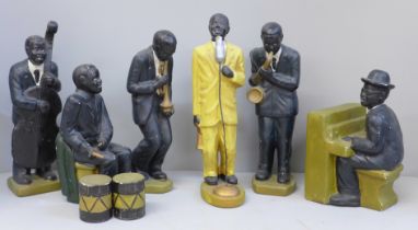A set of six composite Jazz band figures