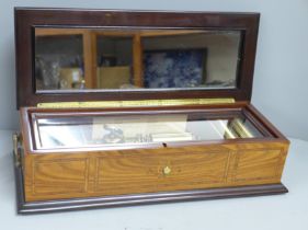 A late 20th Century Franklin Mint Johann Strauss inlaid music box (not in working order)