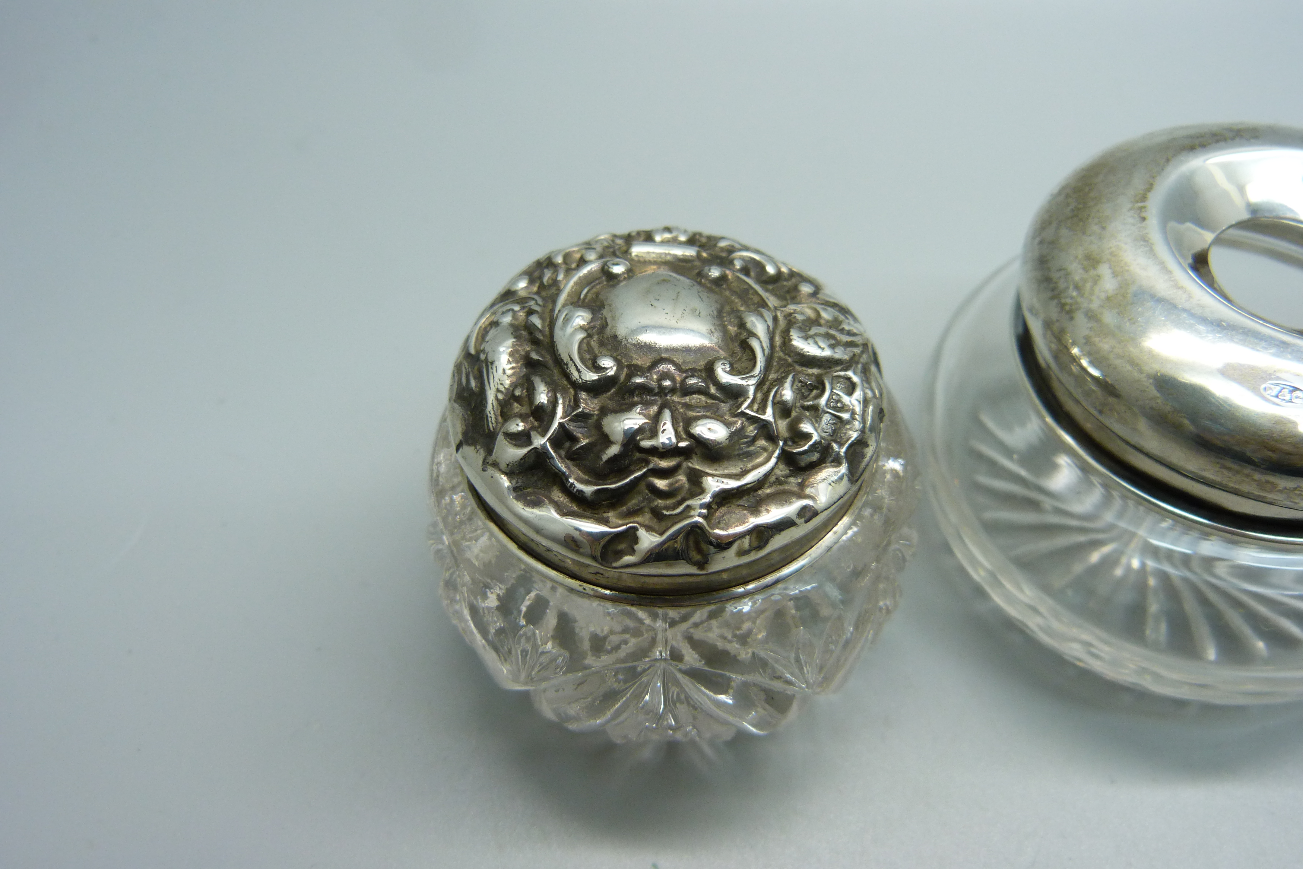 Four silver top glass jars - Image 4 of 4