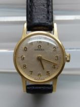 A lady's 9ct gold cased Omega wristwatch