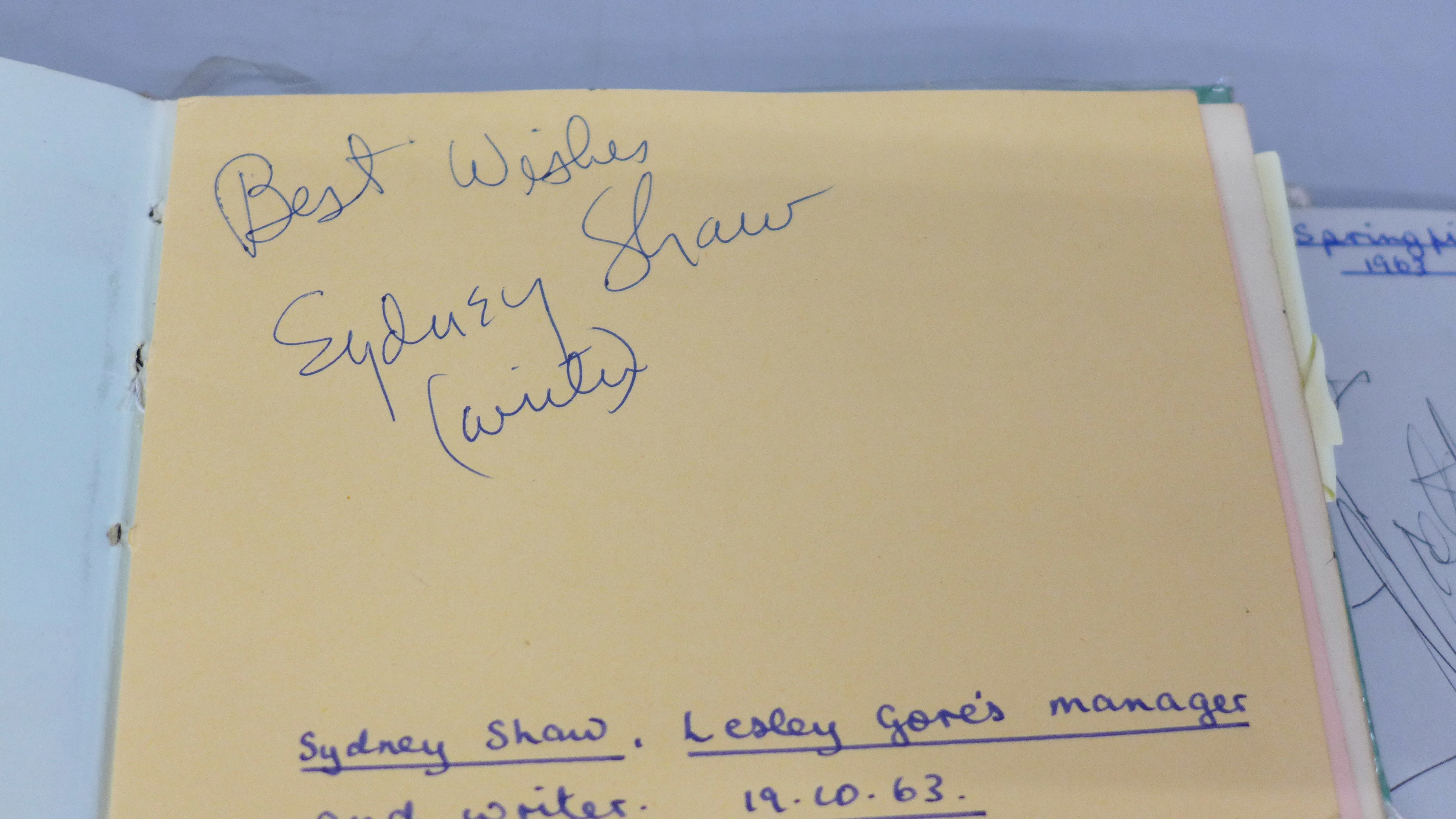Autograph collection, eight autograph books mainly Pop music including Dusty Springfield - Image 16 of 17