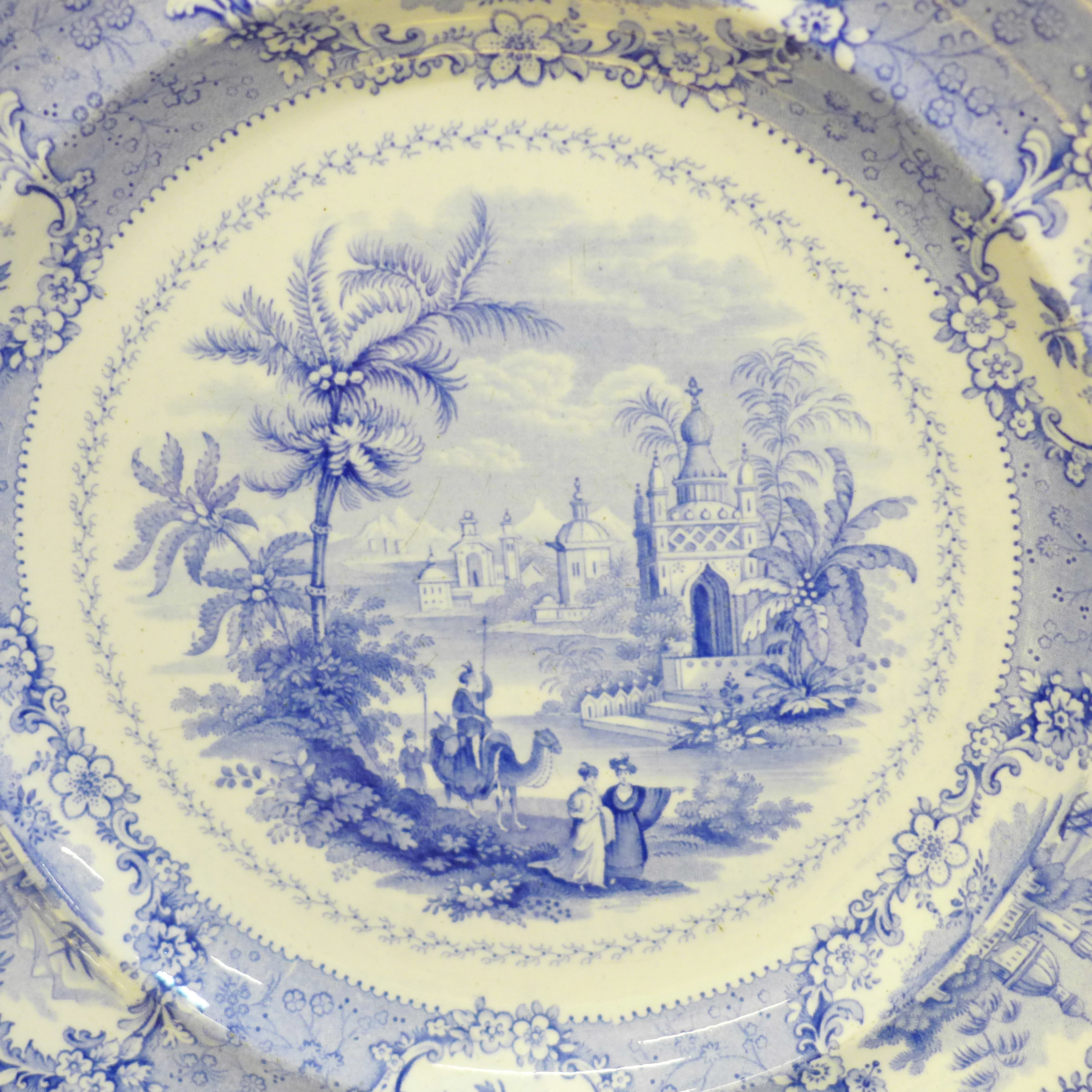 An 18th Century Chinese porcelain plate, Crown Derby plate and creamware plate and two 19th - Image 2 of 8