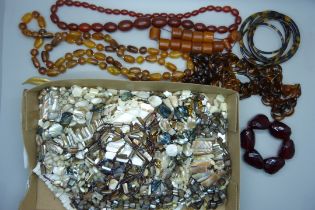 Jewellery including mother of pearl, faux tortoiseshell, etc.