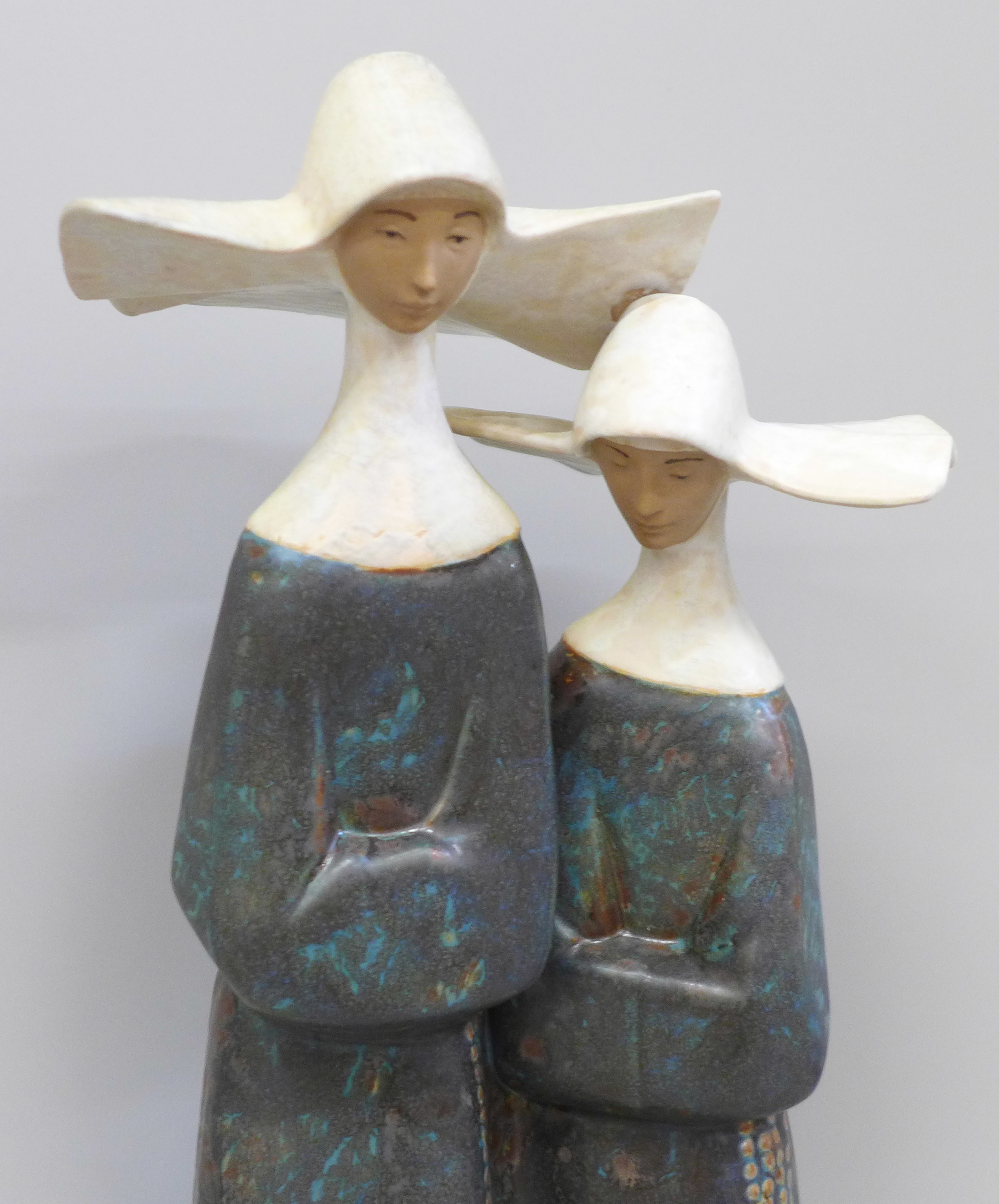 A Lladro figure of two nuns, 35cm - Image 2 of 4