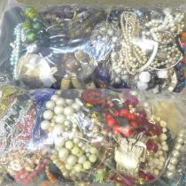 Two bags of costume jewellery