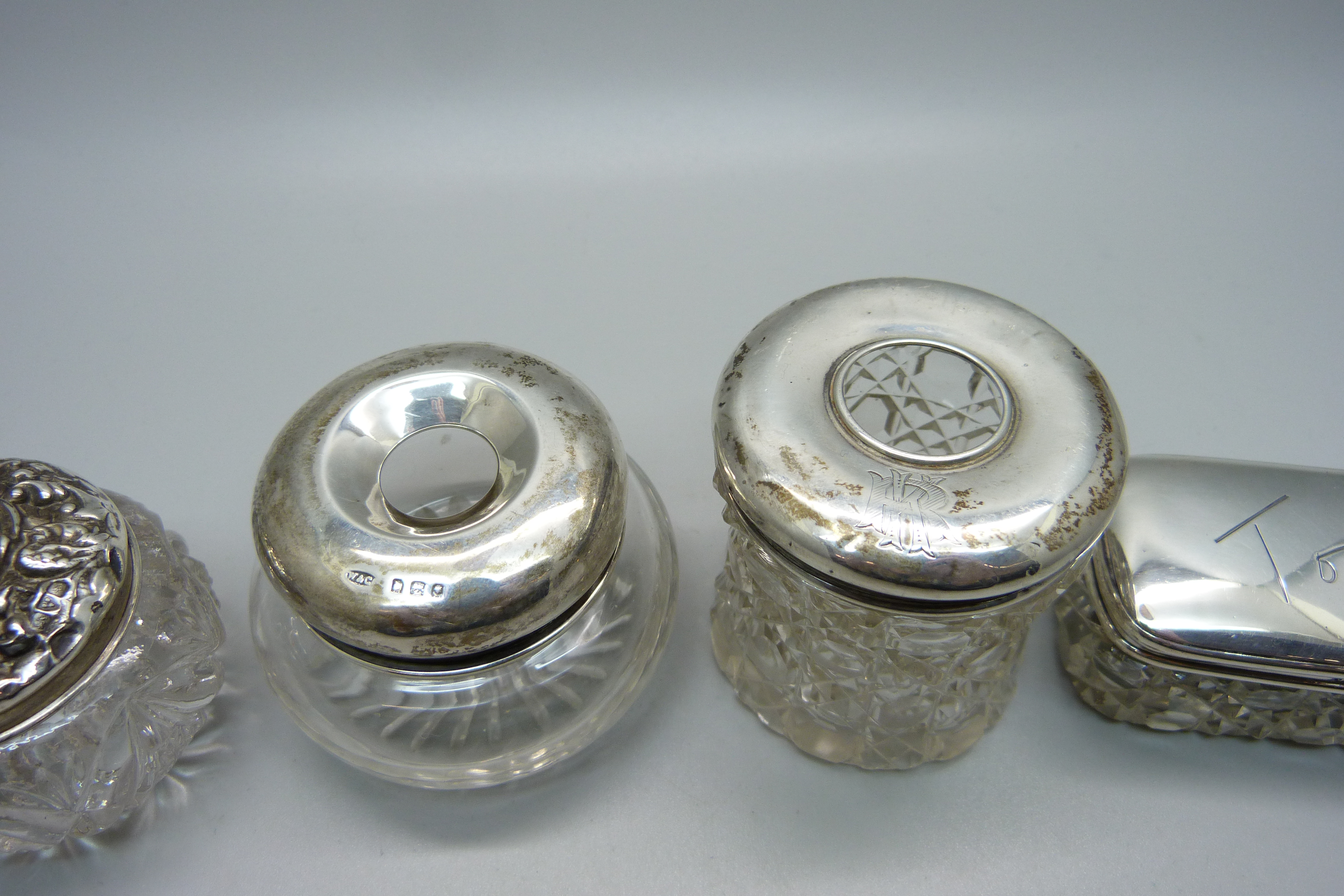 Four silver top glass jars - Image 3 of 4