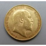 A 1910 gold full-sovereign